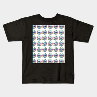 Floral Owl seamless designed Kids T-Shirt